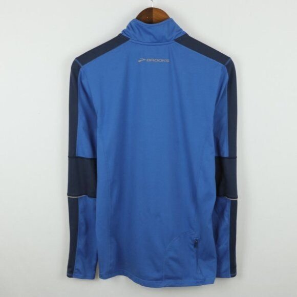 Brooks Men's Small Blue 1/4 Zip Athletic Performance Pullover Jacket - Picture 3 of 8